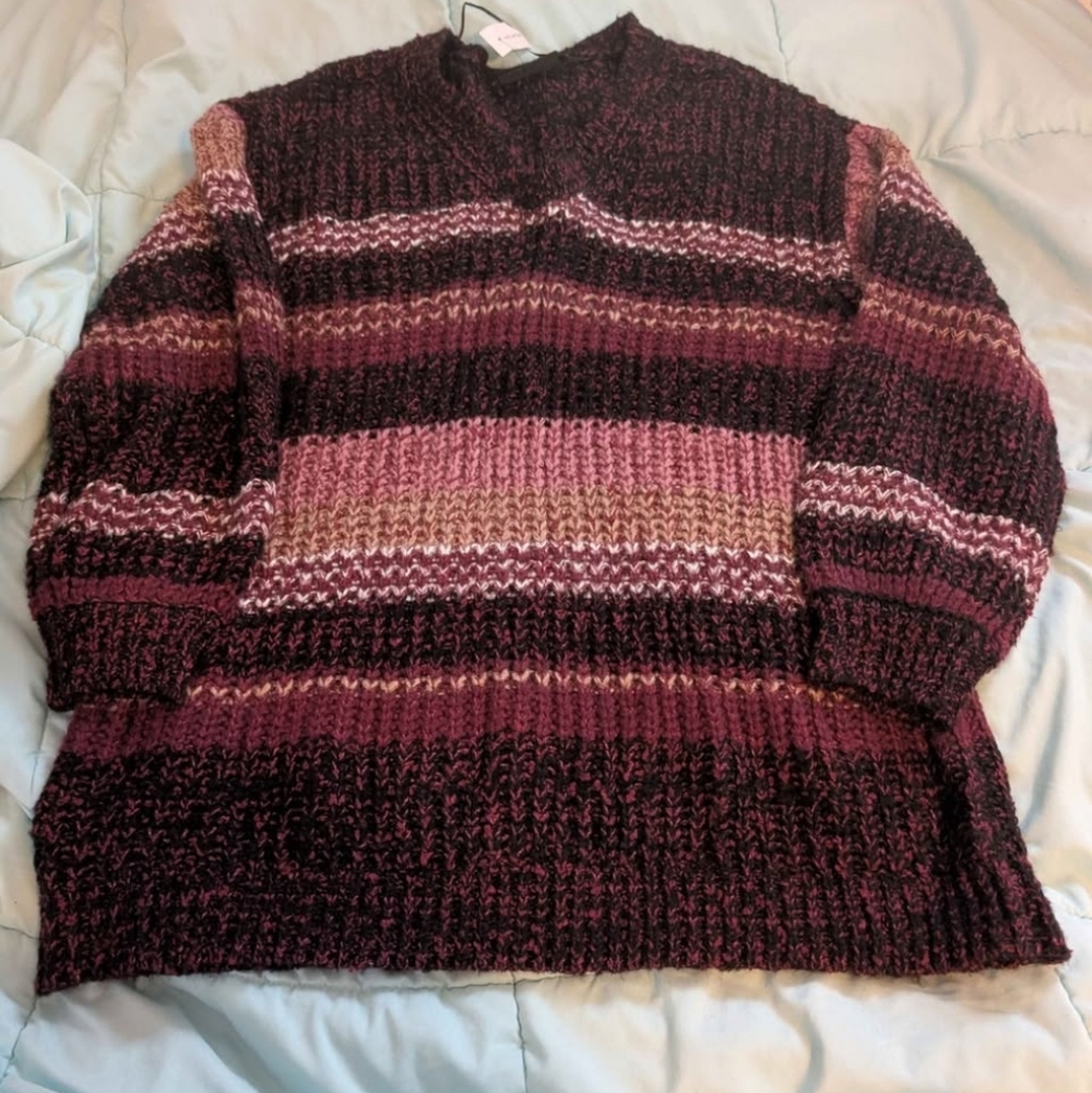NWT Lane Bryant Classic Stripe Stitch Pullover Sweater Size 22/24
